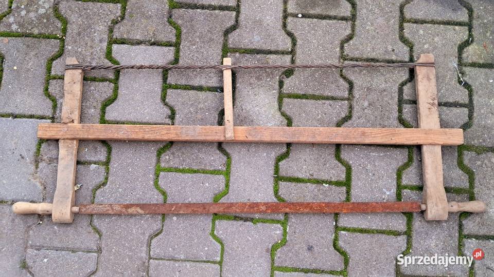 Stara Drewniana Piła Ramowa Stolarska PRL Piły ręczne