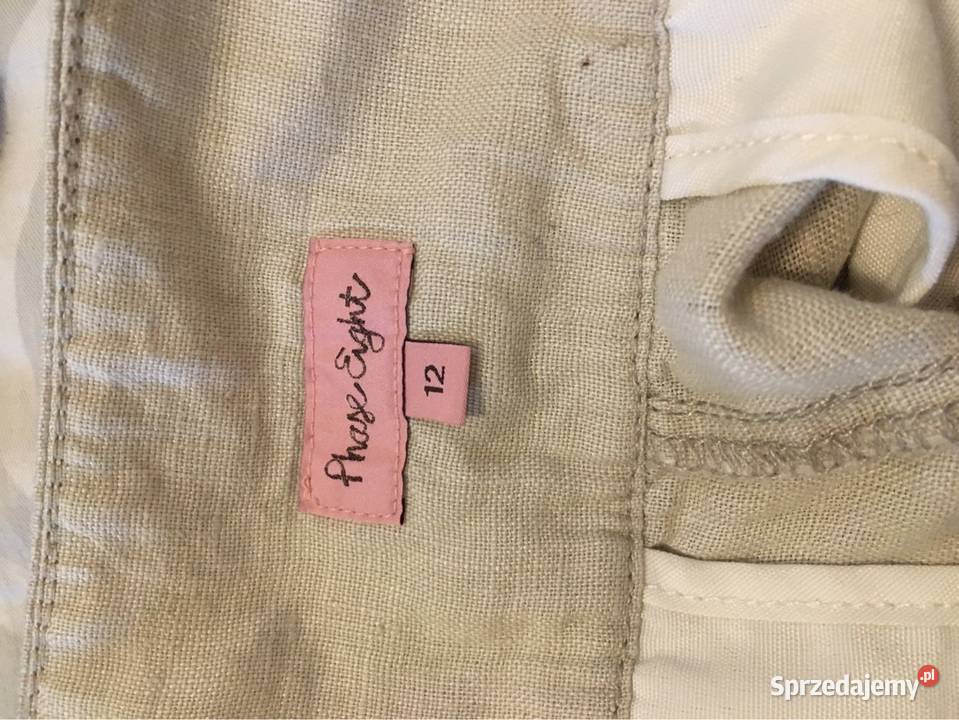 Damskie rybaczki lniane Phase Eight L brązowy/beżowy Skawina