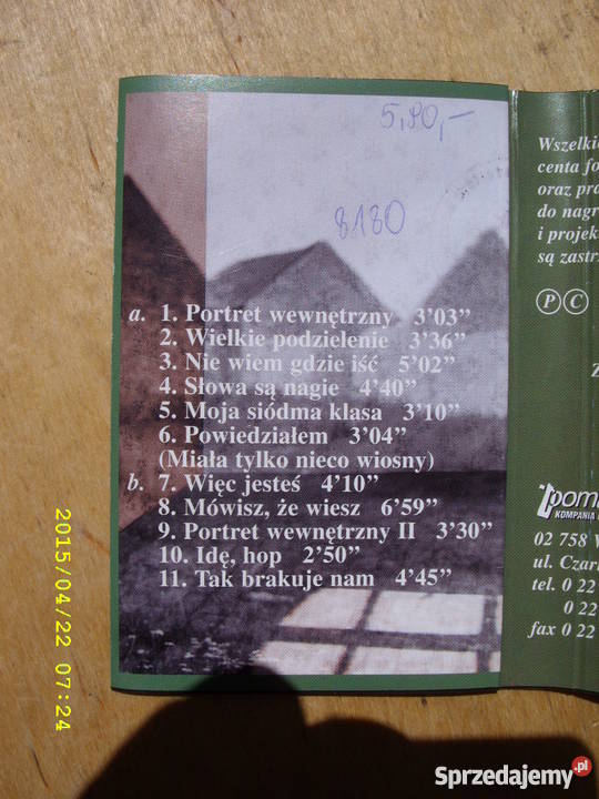 ROCK kaseta YANINAPORTRET WEWNETRZNY Wołów