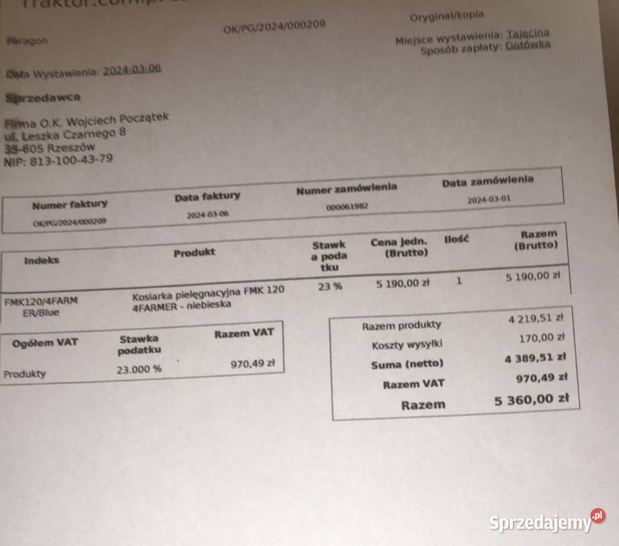 Kosiarka Rotacyjna Pielęgnacyjna FMK120 Iwierzyce