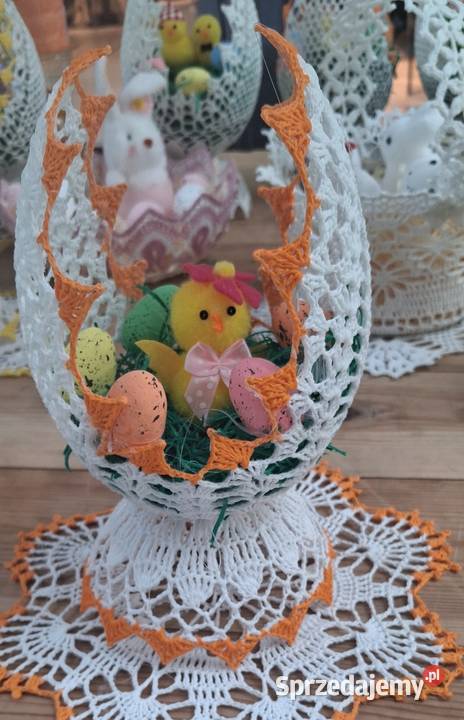 Wielkanocne ozdoby szydełkowe dolnośląskie Lubań