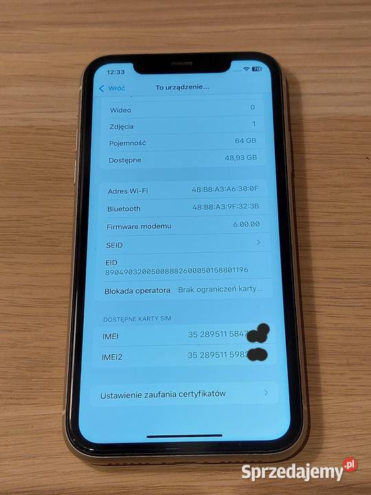 iPhone 11 64GB 79 biały Idealny Stan Warszawa sprzedam