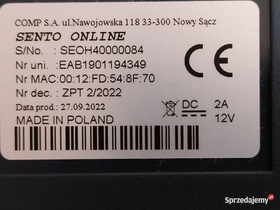 Kasa fiskalna Novitus Sento E Złotoryja sprzedam