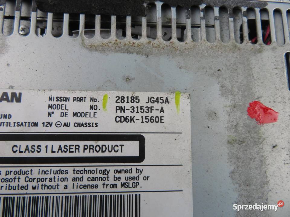 RADIO NISSAN QASHQAI I 28185JG45A