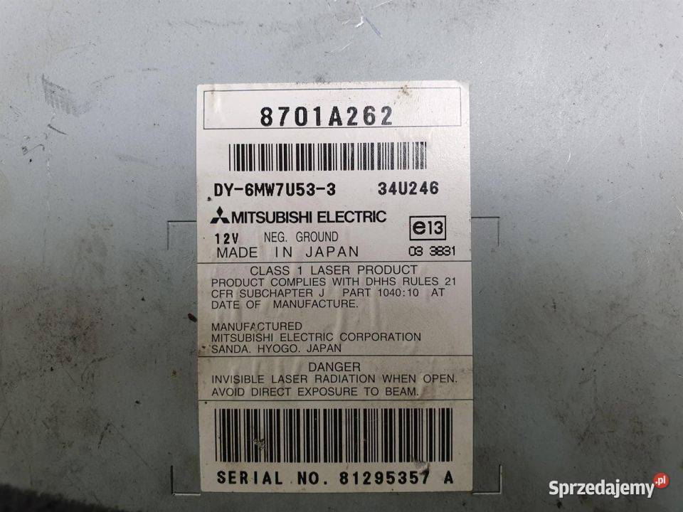 RADIO MITSHUBISHI PAJERO IV 8701A262 osobowe Lipno sprzedam