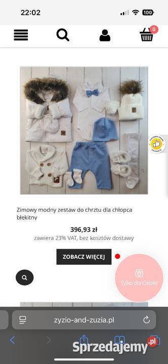 Komplet do chrztu chłopca zimowy Rozmiar 68 Radom sprzedam