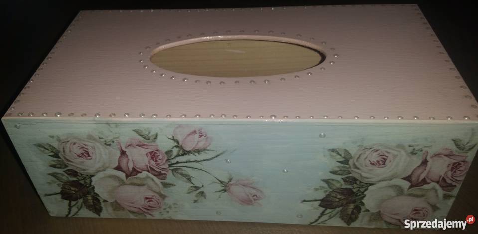 chustecznik pudełko na chusteczki decoupage Legnica