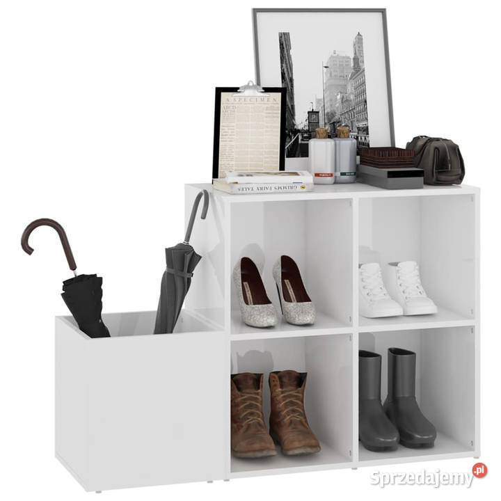 Szafka na buty biała z połyskiem 105x355x70 mazowieckie Warszawa