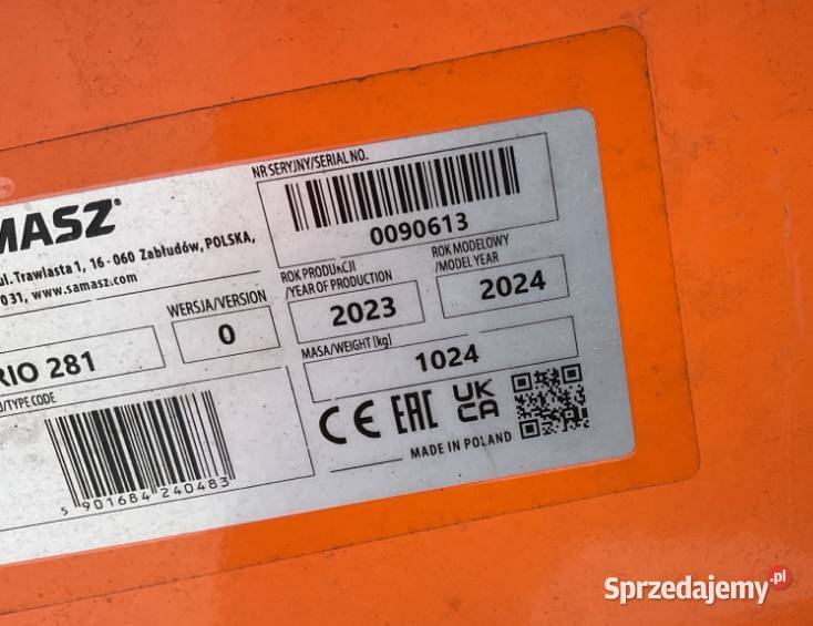 Kosiarka bijakowa SaMasz RIO 281 nowa Zaklików