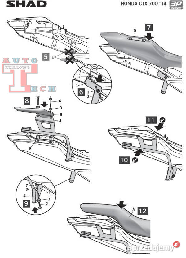 HONDA CTX 700 KUFRYSTELAŻ SHAD AUTOTECH Mrągowo