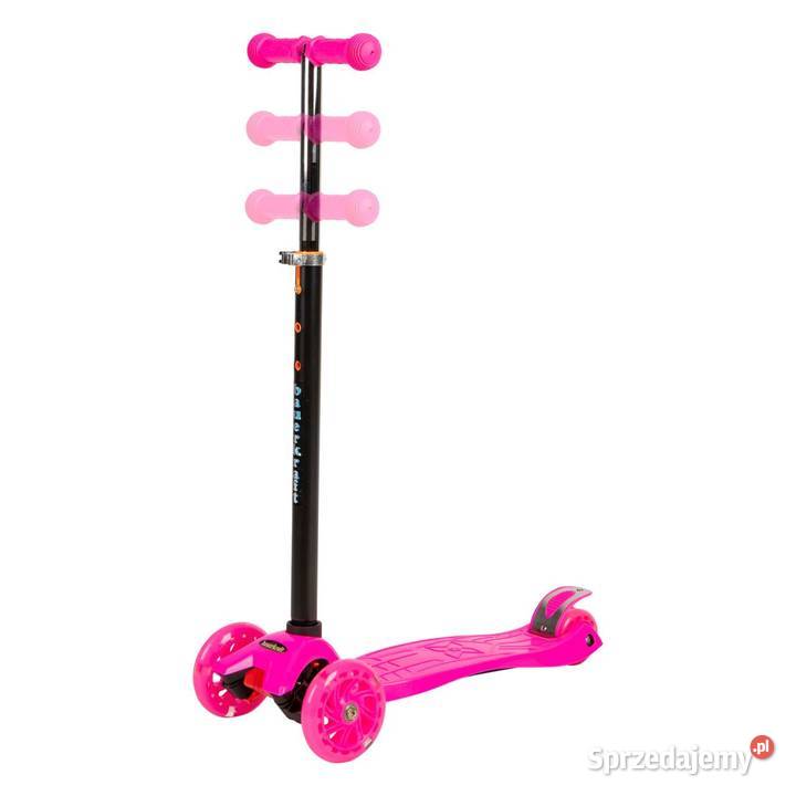 Różowa balansowa hulajnoga składana trójkołowa Poznań