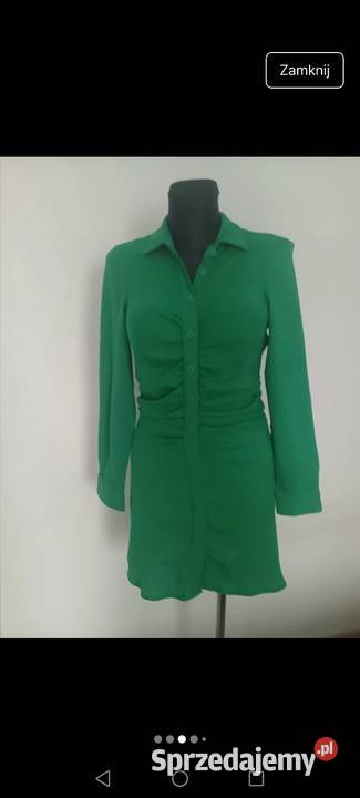 Sukienka zielona zapinana na guziki z Długość Midi Krosno