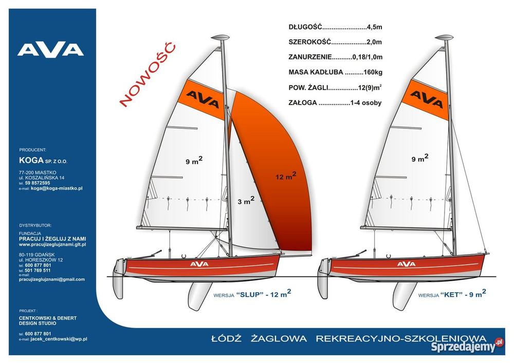 Posezonowa uniwersalnych łodzi żaglowych AVA Sporty wodne pomorskie Gdańsk sprzedam