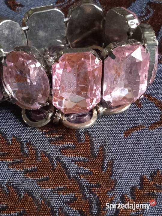 OKAZAŁA BRANSOLETA Z RóŻOWYMI FALSETOWANYMI Piła