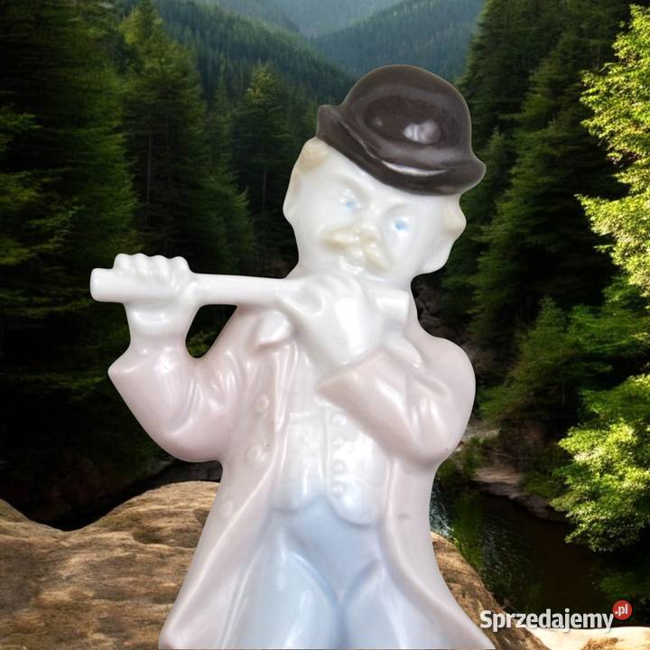 Muzykant flecista Carl Scheidig Turyngia połXXw Porcelana i szkło mazowieckie Warszawa