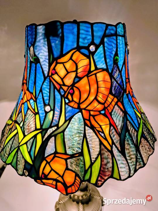Tiffany lampa witrażowa stołowa nocna ryby