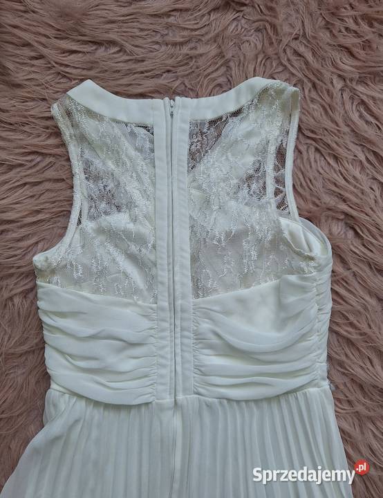 Piękna biała plisowana sukienka z kamieniami na Rozmiar 38(M) małopolskie Kraków