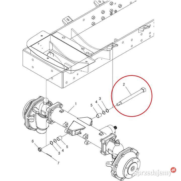 Sworzeń przedniego mostu 220 x 19 mm LS XJ25 podkarpackie Tajęcina