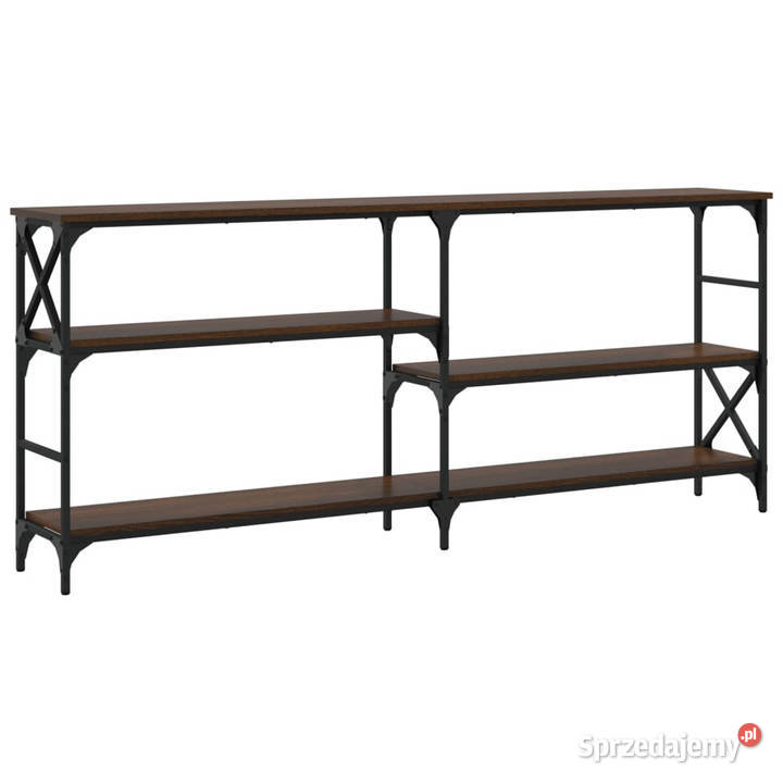 Stolik konsolowy brązowy dąb 180x29x765 WM835478 mazowieckie Warszawa
