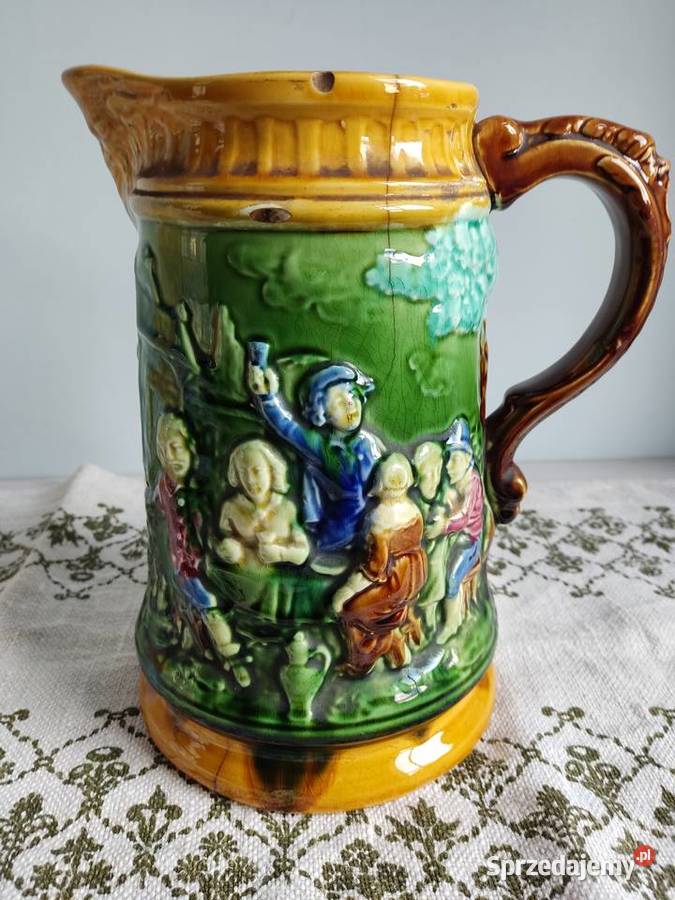 Dzbanek kufel ceramiczny Antique Boch Freres Antyki, Sztuka, Kolekcje Głuchołazy