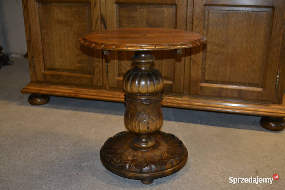 stolik kwietnik rzeźbiony 2 Będzin