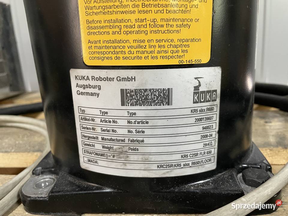 Robot Przemysłowy Kuka KR5 Sixx R650 KRC2sr łódzkie Stryków