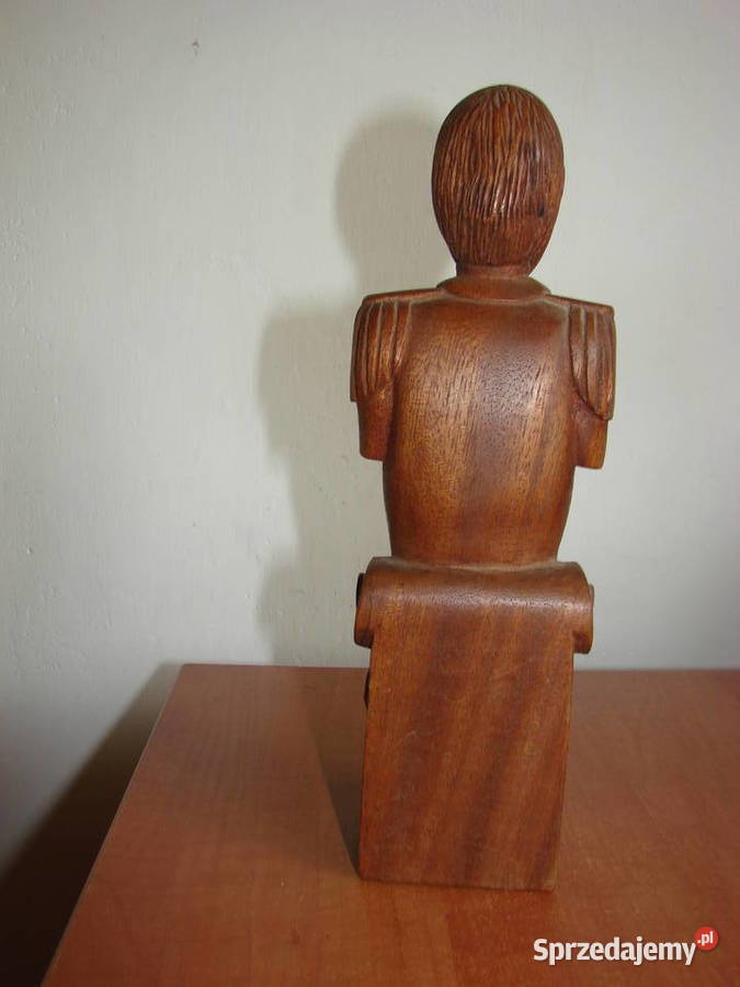 teakowe popiersie na cokole Antyki, Sztuka, Kolekcje