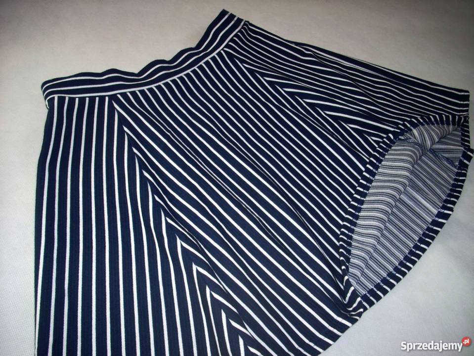 HM elegancka NOWA spódnica granat 40 L 42 XL biały małopolskie Nowy Sącz