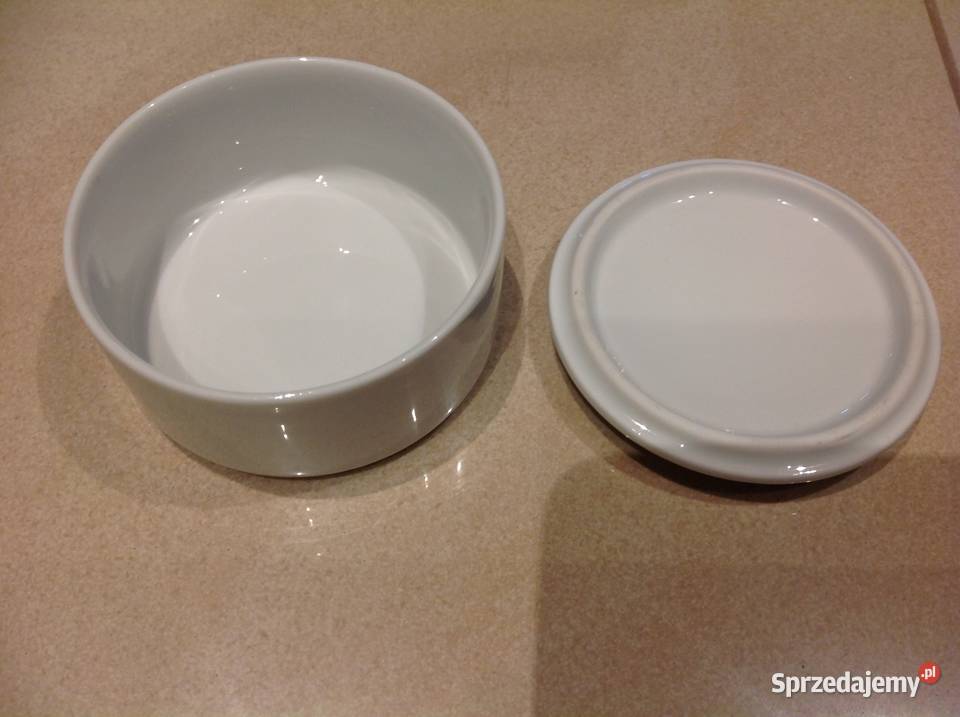 Szkatułka Pojemnik Porcelanowy Biały Nowa Sól