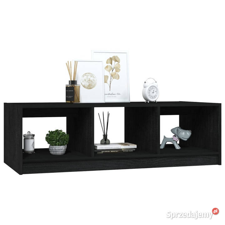 Stolik kawowy czarny 110x50x34 lite drewno Warszawa