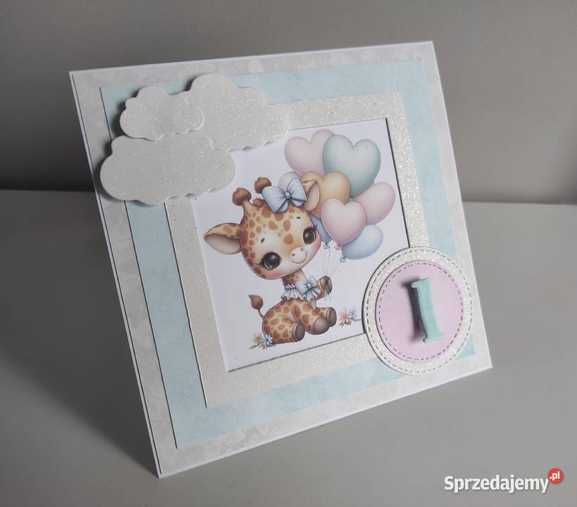 Kartka urodzinowa ręcznie robiona roczek Rękodzieło