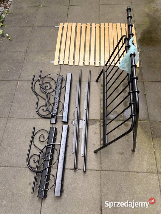 Łóżko metalowe Ikea czarne rośnie razem z 92.72cm Łóżka Kraków