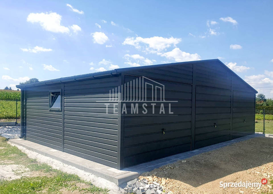 GARAŻ BLASZANY 9m x 6m dwuspad 3x Brama TS491 samodzielny Niepołomice