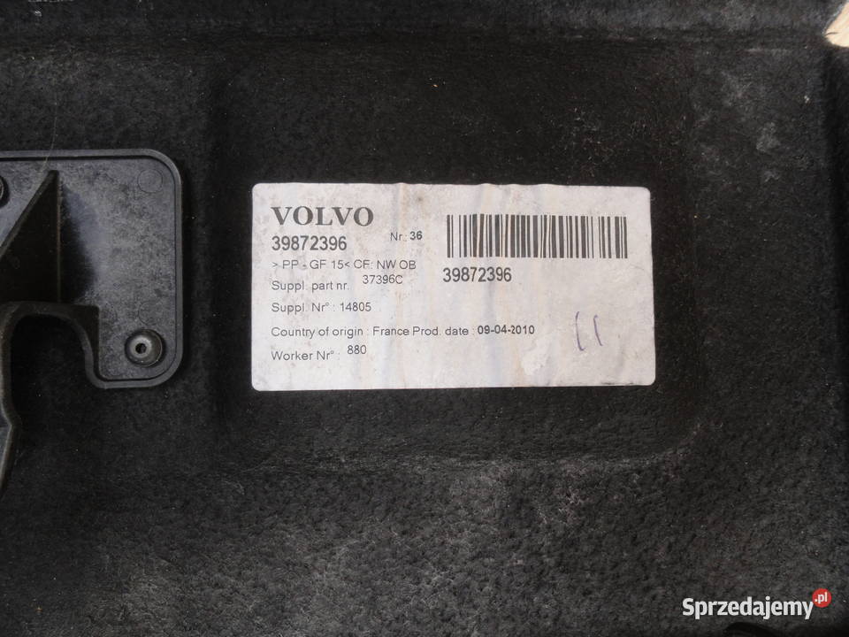 Volvo c30 półką bagażnika Rok produkcji 2010 Grabiny