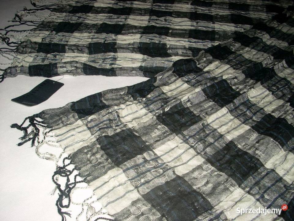 Szal Czarno Szary YORKER nowy Jesień Moda i Styl Nowy Sącz