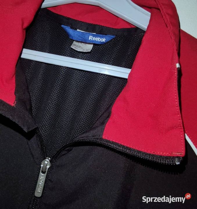 Kurtka męska Reebok Czarno czerwona logo siatka Odzież i bielizna męska Legnica