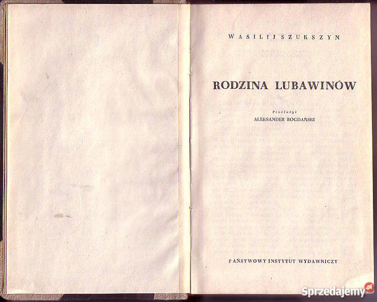6637 RODZINA LUBAWINÓW WASILIJ SZUKSZYN literatura piękna - proza zagraniczna