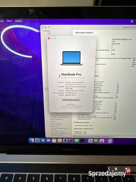 Apple MacBook Pro 13 i5 16GB RAM 128GB SSD Touch Łódź