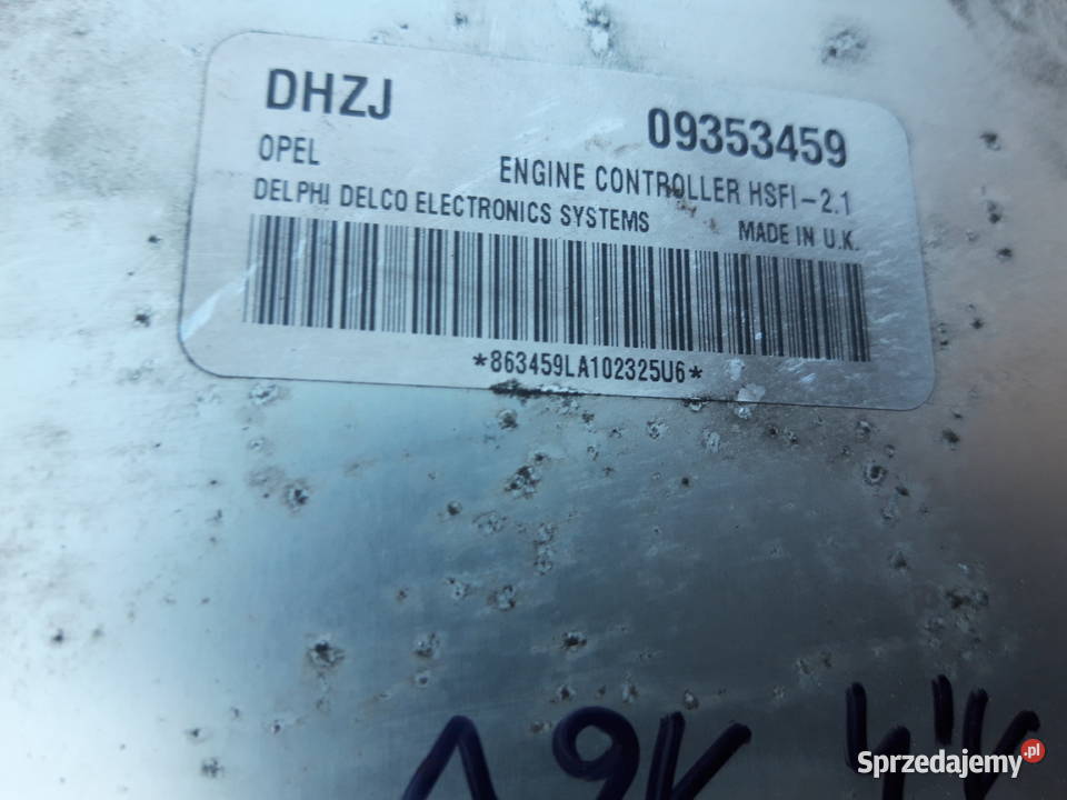 Sterownikkomputer silnika opel astra 14 16v DHZJ osobowe Niżatyce