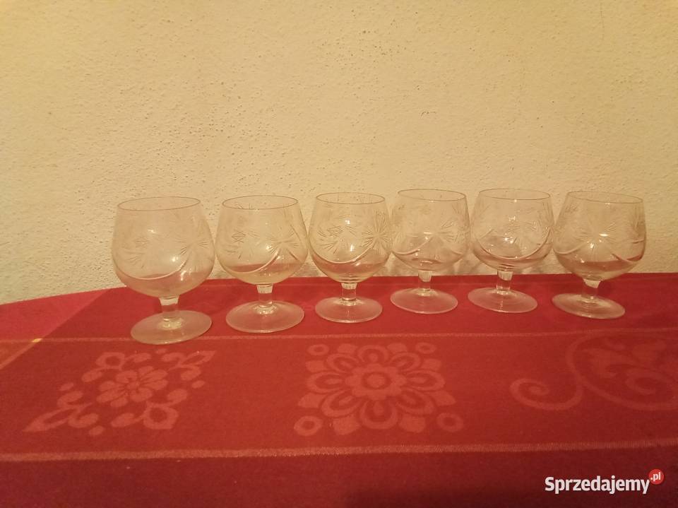 Kieliszki koniakówki ze szlifem PRL Warszawa sprzedam
