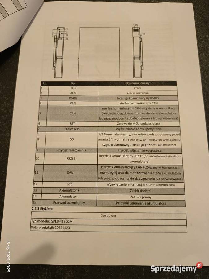 Profesjonalny magazyn energii Gospower 1024kWh Rybnik sprzedam