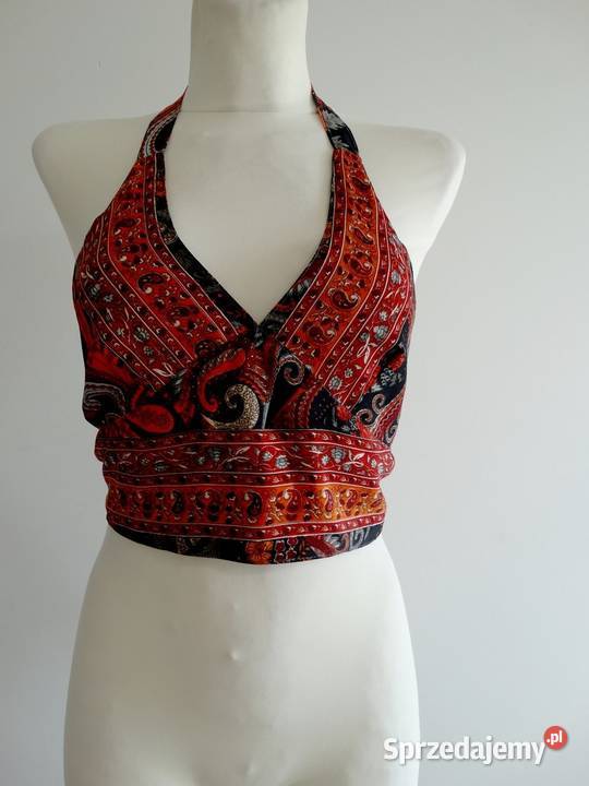 Bluzka Crop Top Jedwabna 70 Jedwab Wiskoza Wzór Bluzki i koszule Łomża