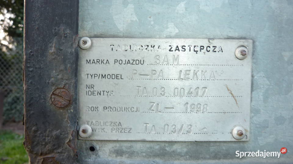 Przyczepkaprzyczepa samochodowa SAMStan