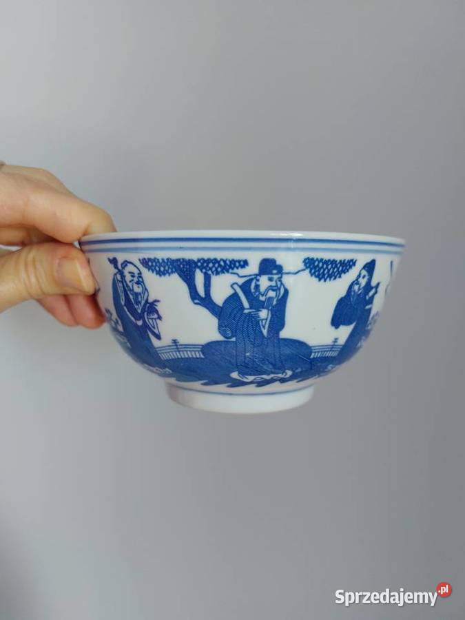 porcelanowa miseczka białoniebieska z 3 łyżkami Poznań sprzedam