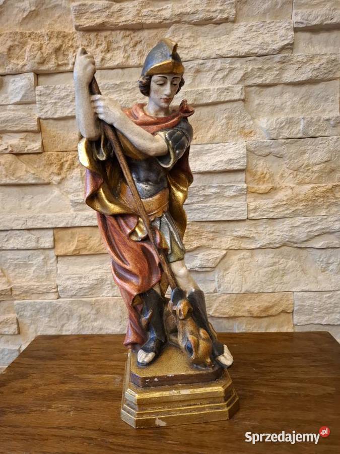 Rzeźba z drewna polichromia Święty Jerzy Lubień sprzedam
