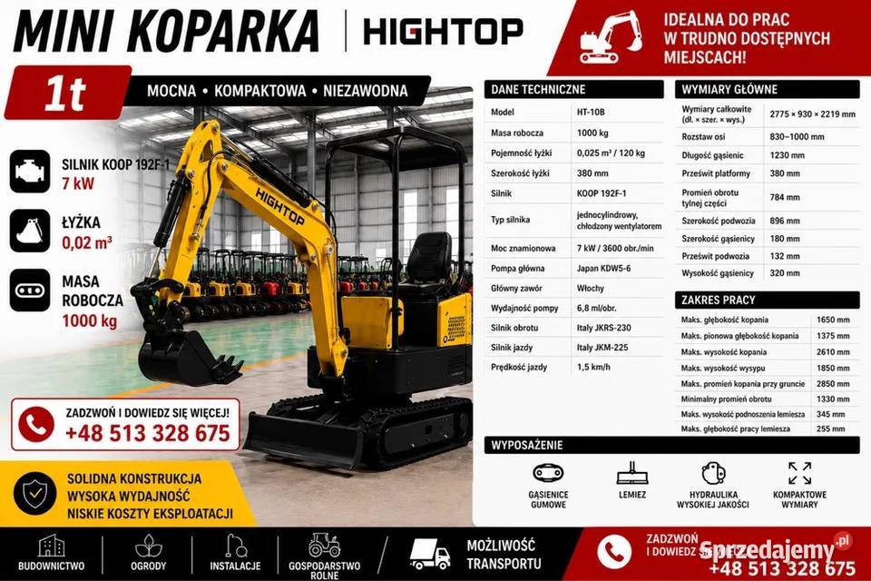 Minikoparka HT08 800 Diesel HIT CENOWY Idealna Koparki Grodzisk Mazowiecki sprzedam