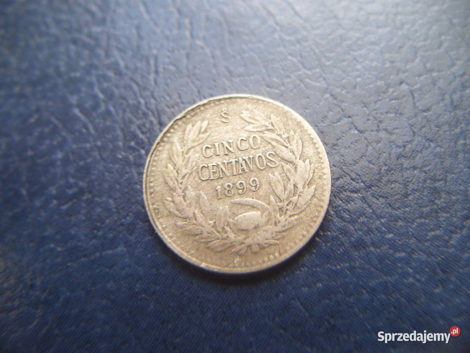 Stare monety 5 centavo 1899 Chile srebro podkarpackie