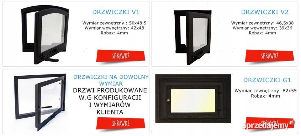 Drzwiczki żeliwne do kominka G1 DRZWI KOMINKOWE Skawina