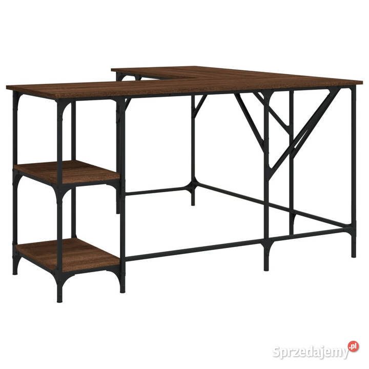 Biurko brązowy dąb 139x139x75 materiał