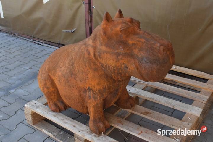 Ogromny Hipopotam Rustykalna Rzeźba Ciężka Kraków